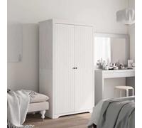 vidaXL Armadio BODO 101x52x176,5 cm in Legno Massello di Pino Bianco