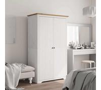 vidaXL Armadio BODO 101x52x176,5 cm Legno Massello Pino Bianco Marrone
