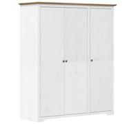VIDAXL - Armadio BODO 146x53,5x173 cm Legno Massello Pino Bianco Marrone