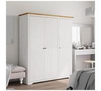 VIDAXL - Armadio BODO 146x53,5x173 cm Legno Massello Pino Bianco Marrone