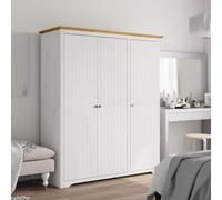 VIDAXL - Armadio BODO 146x53,5x173 cm Legno Massello Pino Bianco Marrone