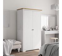 vidaXL Armadio BODO 99x53,5x173 cm Legno Massello Pino Bianco Marrone