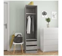 Armadio con Cassetti Grigio Cemento 50x50x200 cm in Truciolato