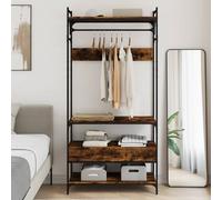 vidaXL Armadio Cassetti Rovere Fumo 89x39x184,5 cm Legno Multistrato