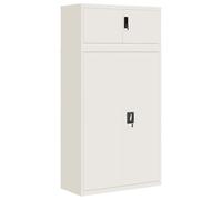 vidaXL Armadio Classificatore Bianco 90x40x180 cm in Acciaio, Armadio classificatore, schedario da Ufficio, schedario in Metallo