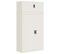 vidaXL Armadio Classificatore Bianco 90x40x180 cm in Acciaio, Armadio classificatore, schedario da Ufficio, schedario in Metallo