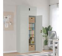 VidaXL Armadio Classificatore Grigio Chiaro 90x40x220 cm in Acciaio