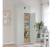 vidaXL Armadio Classificatore Grigio Chiaro 90x40x220 cm in Acciaio