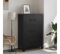 vidaXL Armadio Classificatore Industriale Nero 75x40x120 cm in Acciaio