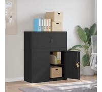 VidaXL Armadio Classificatore Nero 90x40x110 cm in Acciaio