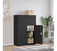 VidaXL Armadio Classificatore Nero 90x40x130 cm in Acciaio