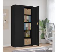 vidaXL Armadio Classificatore Nero 90x40x180 cm in Acciaio
