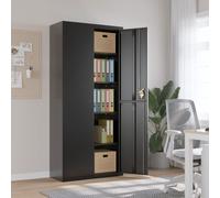 vidaXL Armadio Classificatore Nero 90x40x200 cm in Acciaio