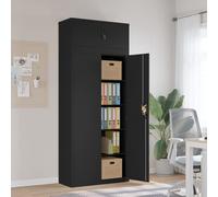 VidaXL Armadio Classificatore Nero 90x40x220 cm in Acciaio