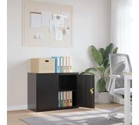 vidaXL Armadio Classificatore Nero 90x40x70 cm in Acciaio