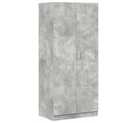 vidaXL Armadio Compatto Elegante Robusto con Scomparto e Asta Arredo Guardaroba Appendiabiti Organizer Casa Grigio Cemento 80x52x180 cm in Truciolato