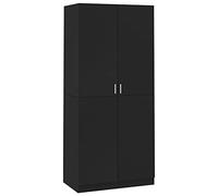 Armadio Nero 90x52x200 cm in Legno Multistrato