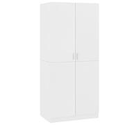 vidaXL Armadio Compatto Elegante Robusto con Scomparto e Asta Arredo Guardaroba Appendiabiti Organizer Casa Bianco 80x52x180 cm in Multistrato