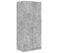 vidaXL Armadio Compatto Elegante Robusto con Scomparto e Asta Arredo Guardaroba Appendiabiti Organizer Casa Grigio Cemento 80x52x180 cm in Truciolato