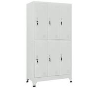 VIDAXL - Armadio Con 6 Armadietti In Acciaio 90x45x180 Cm Grigio