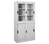 vidaXL Armadio con Anta Scorrevole Grigio Chiaro 90x40x180 cm Acciaio