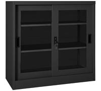 vidaXL Armadio con Ante Scorrevoli Antracite 90x40x90 cm in Acciaio
