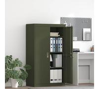 vidaXL Armadio con archiviazione 2 pcs Verde oliva 80 x 40 x 140 cm