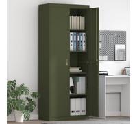 vidaXL Armadio con archiviazione 2 pcs Verde oliva 80 x 40 x 200 cm