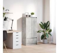 vidaXL Armadio con Cassetto Grigio Cemento 55,5x34x119,5 cm Truciolato