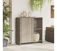 vidaXL Armadio con lo scaffale Grigio chiaro 100 x 36 x 102 cm Rattan