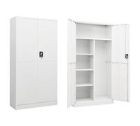 vidaXL Armadio con Ripiani Bianco 90x40x180 cm in Acciaio
