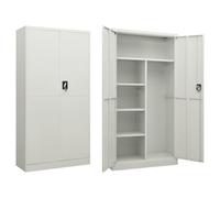 vidaXL Armadio con Ripiani Grigio Chiaro 90x40x180 cm in Acciaio