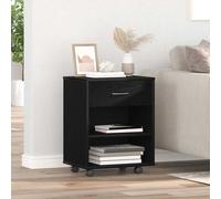 vidaXL Armadio con ruota Rovere Nero 46 x 36 x 59 cm Legno multistrato