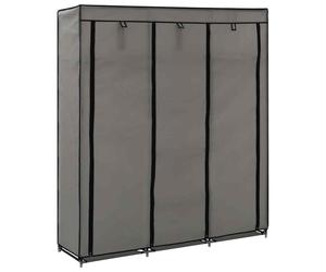 vidaXL Armadio con Scomparti e Aste Grigio 150x45x175 cm in Tessuto