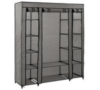 vidaXL Armadio con Scomparti e Aste Grigio 150x45x176 cm in Tessuto