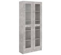 Armadietto Vetrina Grigio Cemento 82,5x30,5x185,5cm Multistrato