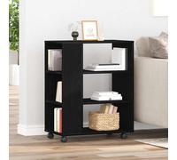 vidaXL Armadio contenitore con ruota Rovere nero 60 x 35 x 75 cm