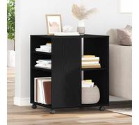 vidaXL Armadio contenitore con ruota Rovere nero 60 x 53 x 72.5 cm