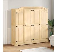 vidaXL Armadio Corona 194x52x186 cm in Legno Massello di Pino, Armadio per Camera da Letto, Armadio da Ingresso, Armadio con Anta