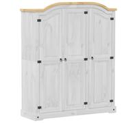 vidaXL Armadio Corona Bianco 151,5x52x186 cm in Legno Massello di Pino, armadio per camera da letto, armadio da ingresso, armadio con anta