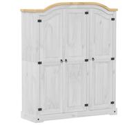 vidaXL Armadio Corona Bianco 151,5x52x186 cm in Legno Massello di Pino, Armadio per Camera da Letto, Armadio da Ingresso, Armadio con Anta