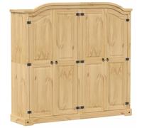 vidaXL Armadio Corona 194x52x186 cm in Legno Massello di Pino, Armadio per Camera da Letto, Armadio da Ingresso, Armadio con Anta