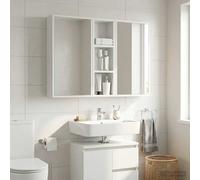 vidaXL Badkamer wandkast Wit 20 x 10 x 60,5 cm Geconstrueerd hout