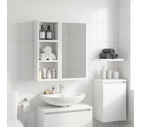 vidaXL Armadio da bagno a muro con lo scaffale Bianco 20 x 10 x 50 cm