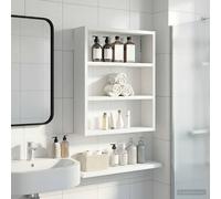 vidaXL Armadio da bagno a muro con lo scaffale Bianco 40 x 10 x 50 cm, Mobile bagno moderno, ripiano rettangolare, storage funzionale, soluzione salvaspazio, design elegante