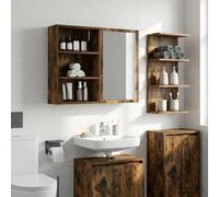vidaXL Armadio da bagno in rovere affumicato 40 x 16 x 62,5 cm, moderno armadio rettangolare da bagno, pratica soluzione di stoccaggio, sistema di scaffalatura minimalista, elegante accessorio per la