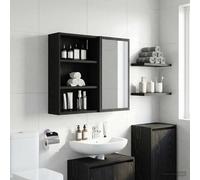 vidaXL Armadietto da bagno in rovere nero, 40 x 16 x 62,5 cm, moderno armadio rettangolare da bagno, pratico sistema di scaffalatura minimalista, elegante accessorio per la casa