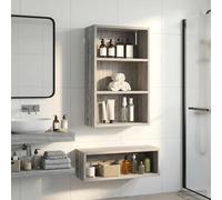 vidaXL Armadio da bagno Sonoma grigio 40 x 16 x 62,5 cm, moderno armadio rettangolare da bagno, pratica soluzione di archiviazione, sistema di scaffalatura minimalista elegante accessorio per la casa