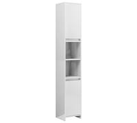 vidaXL Armadio da Bagno Arredamento Armadietto Mobiletto Arredo Mobile Scaffale Dispensa Scaffalatura Madia Bianco Lucido 30x30x183,5cm Truciolato