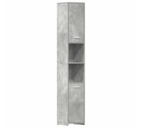 vidaXL Armadio da Bagno Arredo Stipo Stipetto Scaffalatura Sottolavabo Mobile Mobiletto Scaffale Armadietto Grigio Cemento 30x30x183,5cm in Tecnico